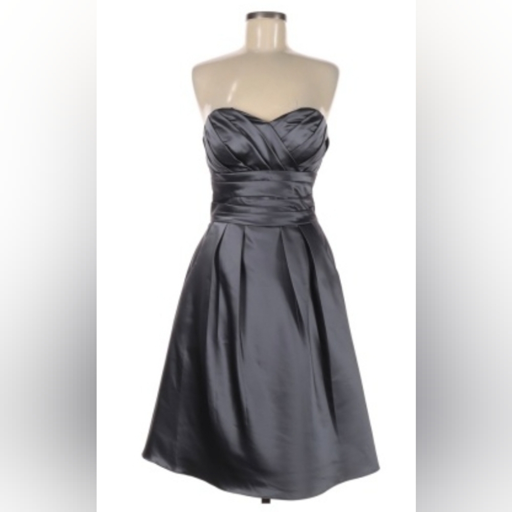 Bill Levkoff Gray Midi A-Line Skirt Size 6